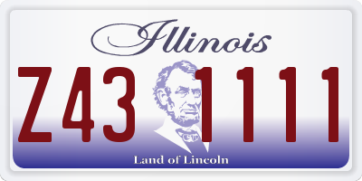 IL license plate Z431111