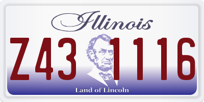 IL license plate Z431116