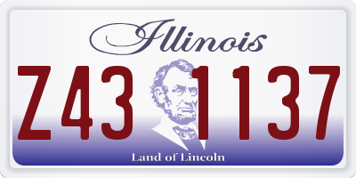 IL license plate Z431137