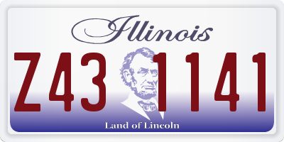 IL license plate Z431141