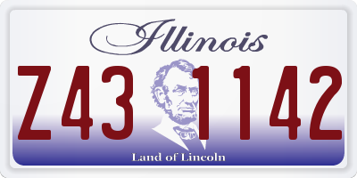 IL license plate Z431142