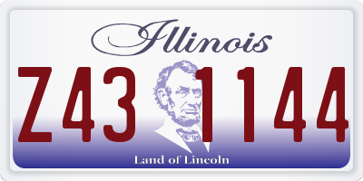 IL license plate Z431144