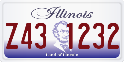 IL license plate Z431232