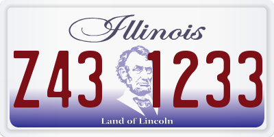 IL license plate Z431233