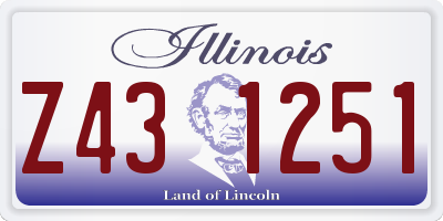 IL license plate Z431251