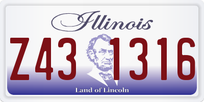 IL license plate Z431316