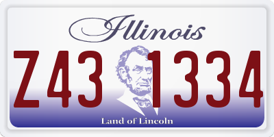 IL license plate Z431334