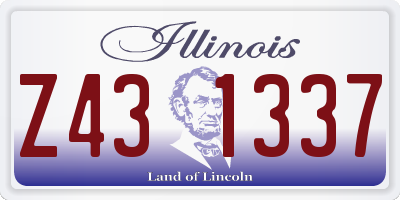 IL license plate Z431337