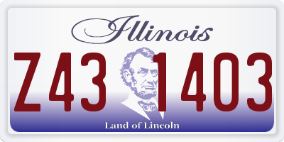 IL license plate Z431403