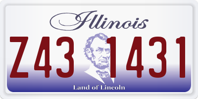 IL license plate Z431431