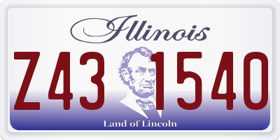 IL license plate Z431540
