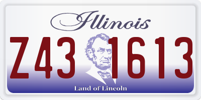 IL license plate Z431613