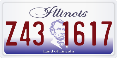 IL license plate Z431617