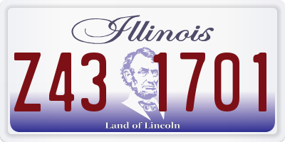 IL license plate Z431701