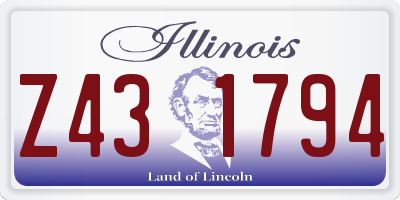 IL license plate Z431794