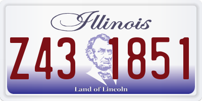 IL license plate Z431851