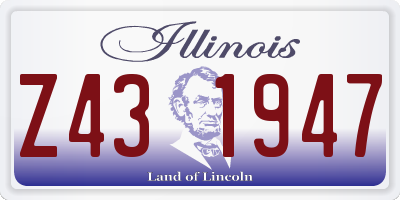 IL license plate Z431947