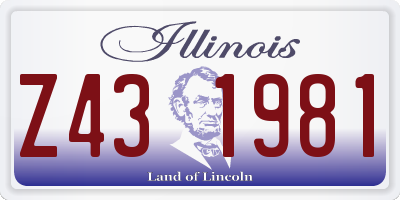 IL license plate Z431981