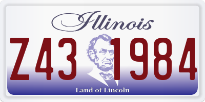 IL license plate Z431984