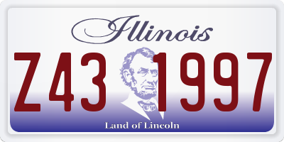 IL license plate Z431997