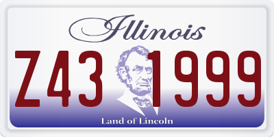 IL license plate Z431999