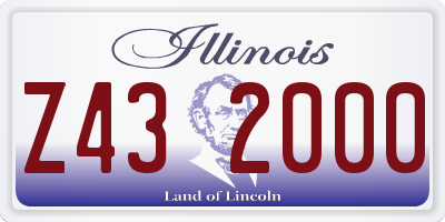 IL license plate Z432000