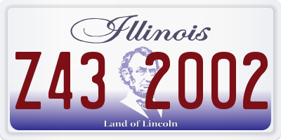 IL license plate Z432002