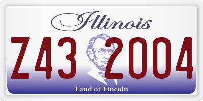 IL license plate Z432004