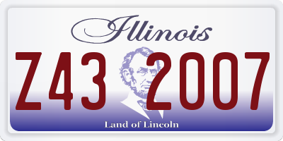 IL license plate Z432007