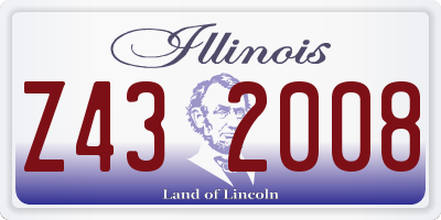 IL license plate Z432008