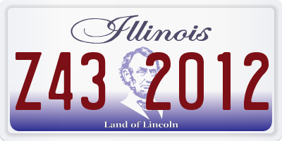 IL license plate Z432012