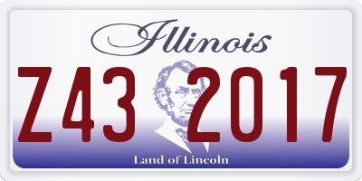 IL license plate Z432017