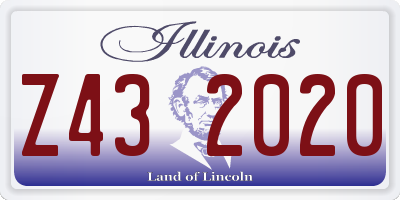 IL license plate Z432020