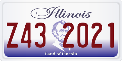 IL license plate Z432021