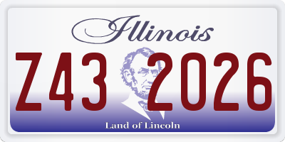 IL license plate Z432026