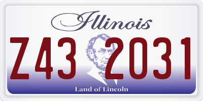 IL license plate Z432031