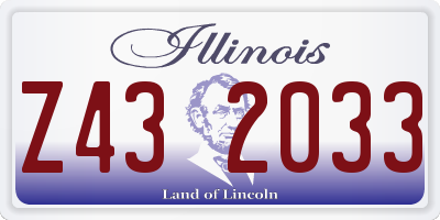 IL license plate Z432033