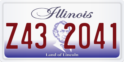IL license plate Z432041