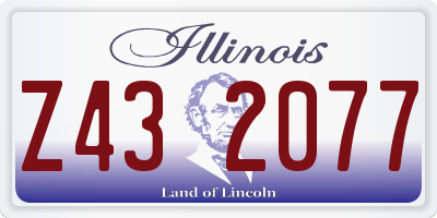 IL license plate Z432077