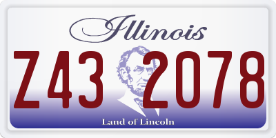 IL license plate Z432078