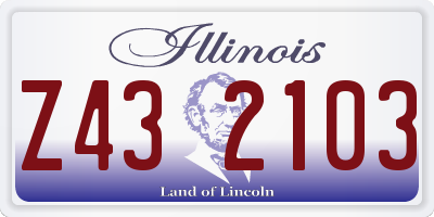 IL license plate Z432103