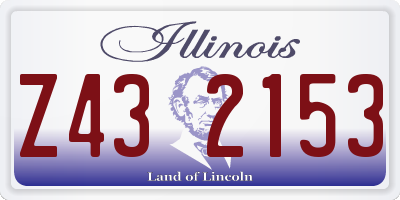 IL license plate Z432153