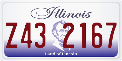 IL license plate Z432167
