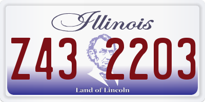 IL license plate Z432203