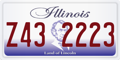IL license plate Z432223