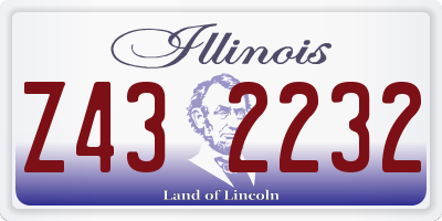 IL license plate Z432232