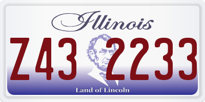 IL license plate Z432233