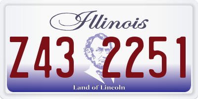 IL license plate Z432251