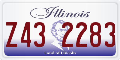 IL license plate Z432283