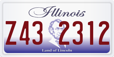 IL license plate Z432312